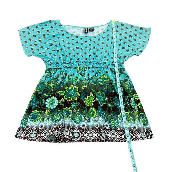 Weavers Multicolor Floral Mixed Print Boho Top, Size Medium - Picture 6 of 8